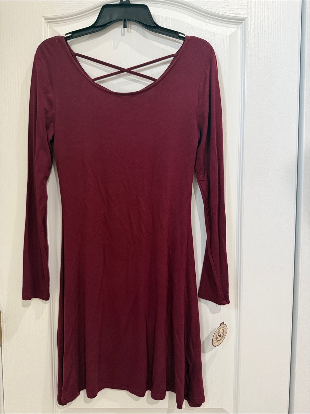 Kohl’s Sz M Long Sleeve Crisscross Back Fit-and-Flare Dress NWT